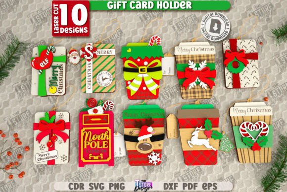 Download Christmas Gift Card Holders Laser Cut - Christmas gift Collection