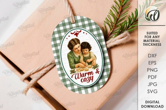 Download Vintage Christmas Gift Tag Laser Cut - Christmas gift Collection